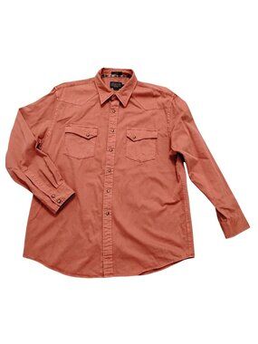 Pendleton Laramie Mens XL Pearl Snap 100% Cotton Western Shirt In Burnt Orange